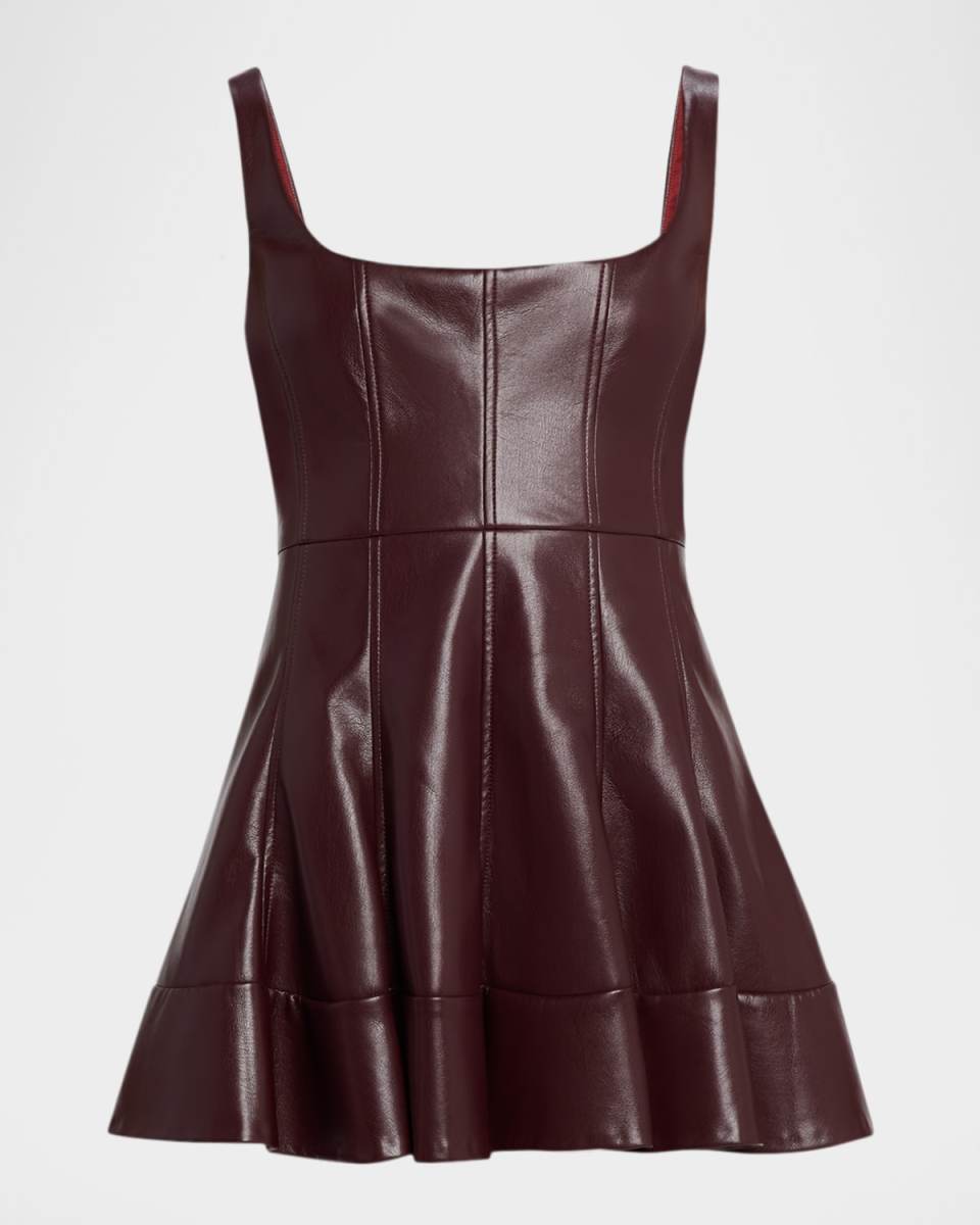 Fauber Faux Leather Mini Dress